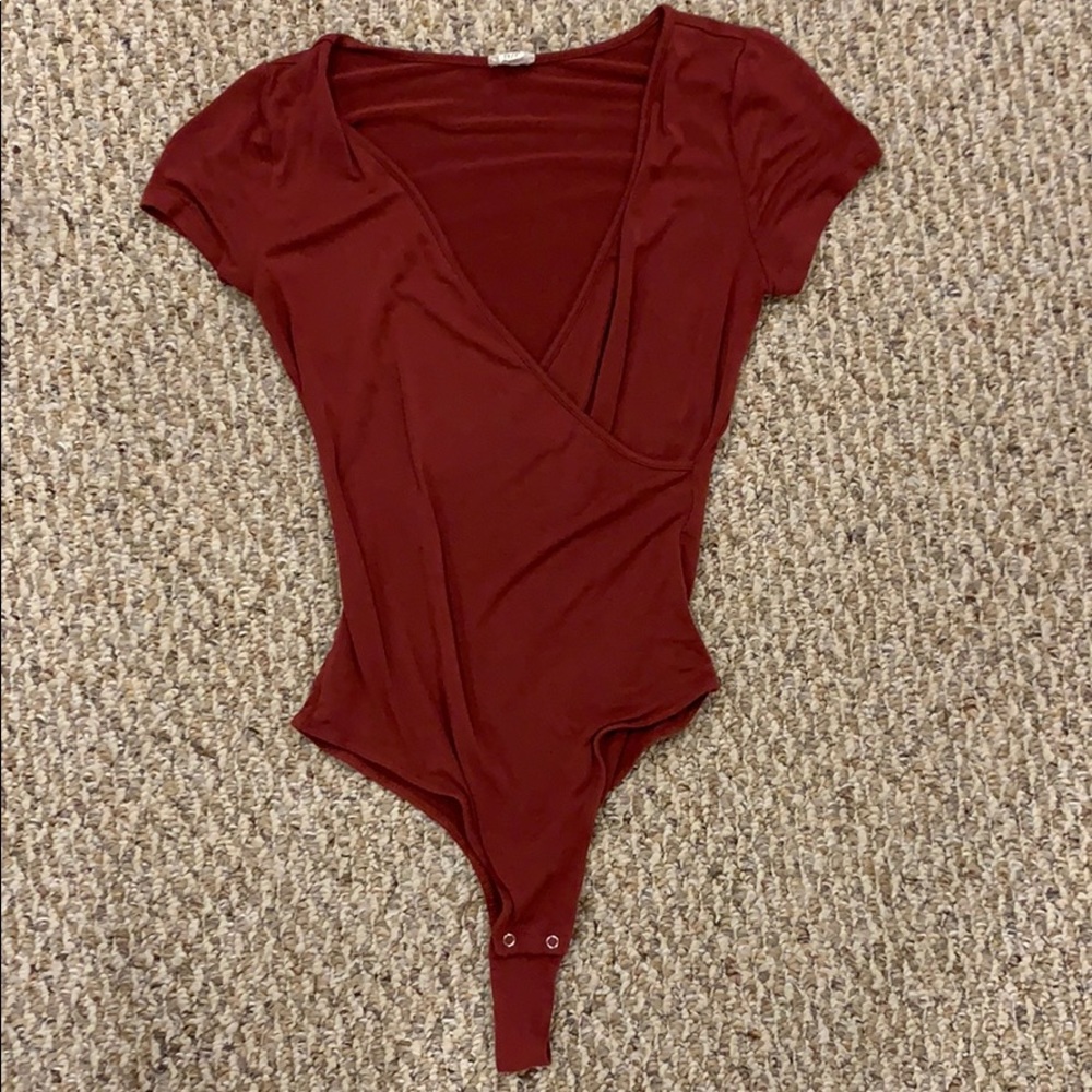 Rust Colored Wrap Bodysuit